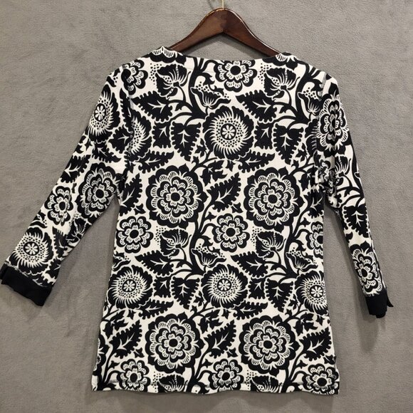 Talbots Monochrome Floral Swim Coverup - Picture 2 of 6